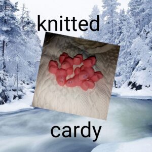 chunky knit cardy at Christmas